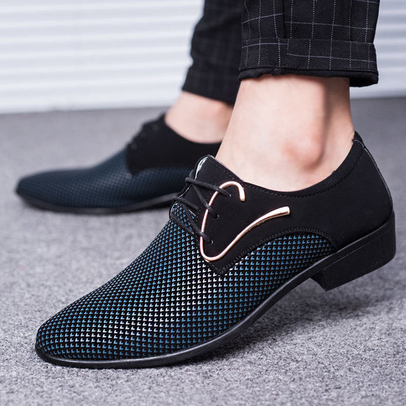 Men Leather Pointed Toe Business Shoes