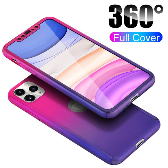 Full Body Gradient Hard PC Matte Case For iPhone