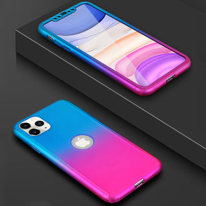 Full Body Gradient Hard PC Matte Case For iPhone
