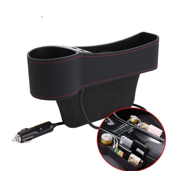 Auto Car Seat Gap Organizer Cup Holder Car Seat With Dual USB Charger Ports