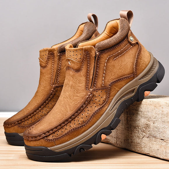 Men Cow Leather Ankle Boots