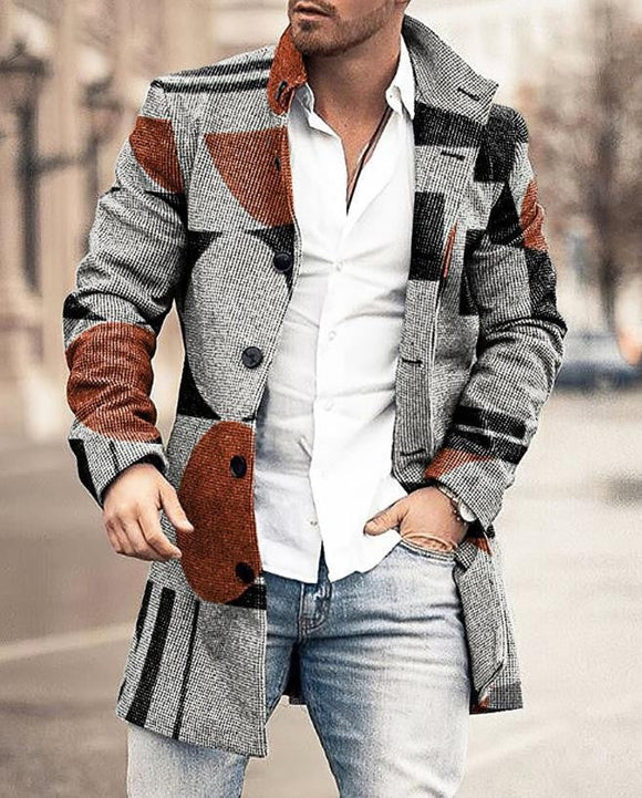 Men Fit Casual Trench Coat