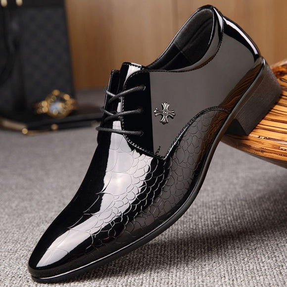 Men Pointed Toe Leather Dress Shoes