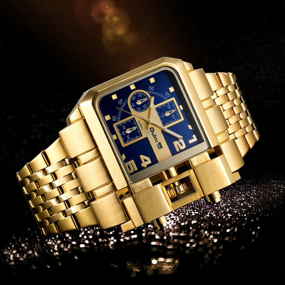 Golden Stainless Steel Quartz Watch