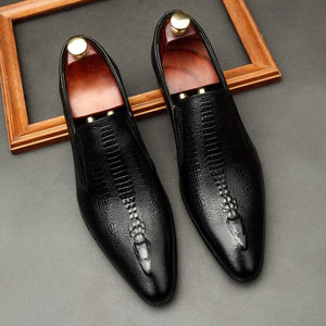Men Genuine Leather Brogue Dress Shoes