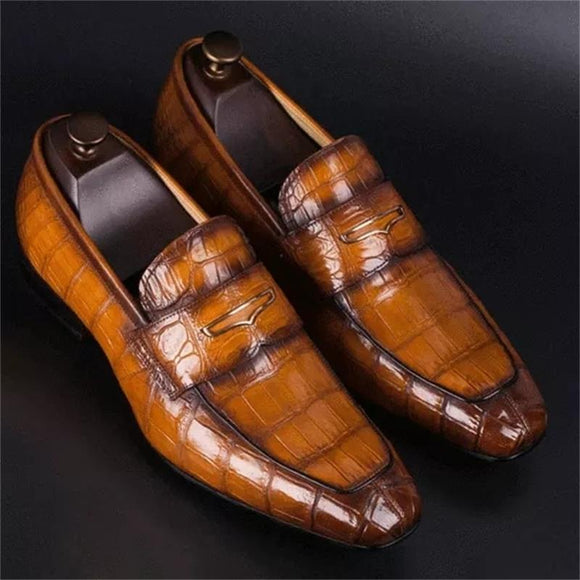 Men Classic Crocodile Dress Shoes