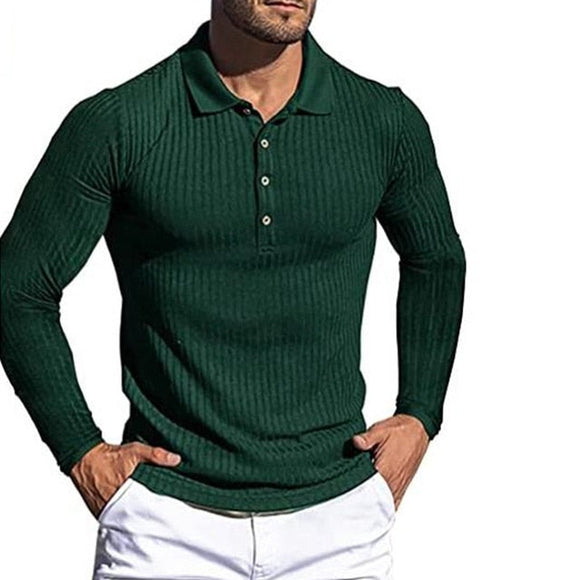Men Knit Long Sleeve Polo Shirts