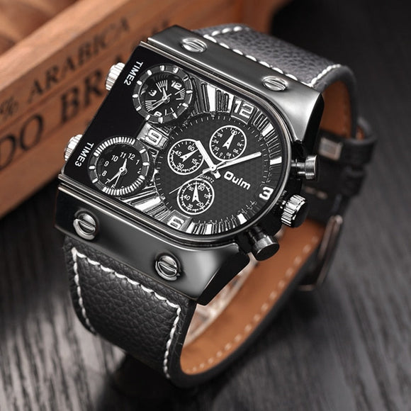 Leather Strap Sport Quartz Watch