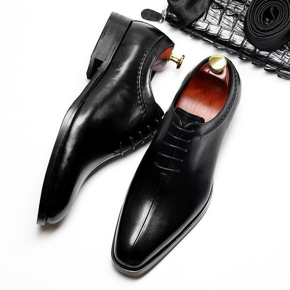 Men Bullock Genuine Leather Business Shoes