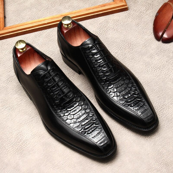 Men Genuine Leather Italian Classic Brogue Shoes