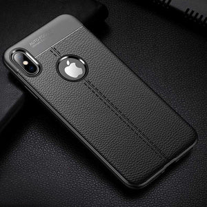 Hot Sale Litchi Leather Soft Silicon Case For iPhone