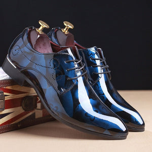 Men Floral Pattern Leather Oxford Shoes