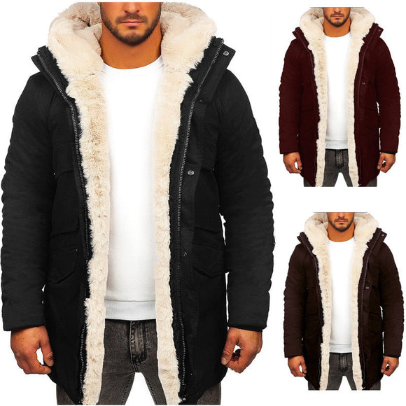 Men's Warm Faux Fur Coat Parka